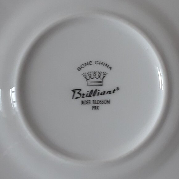 'BRILLIANT' "Rose Blossom" Fine Bone China Gold and Pink Plate - Picture 2 of 7